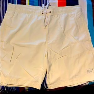 Modern amusement yellow swim trunks